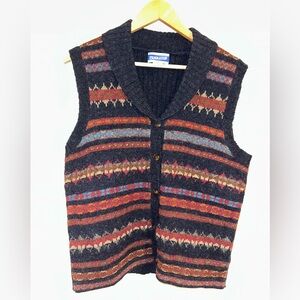 Pendleton Charcoal and Multicolor Knit Cardigan